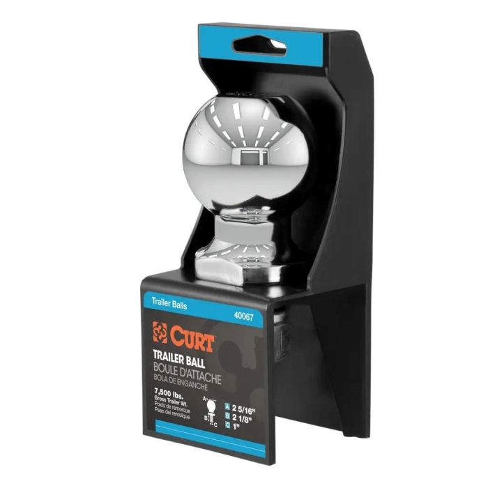 HITCH BALL - 2-5/16" X 1" X 2-1/8" - CHROME