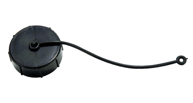 Cap with Strap 1-1/2" FPT - Black (Bulk)