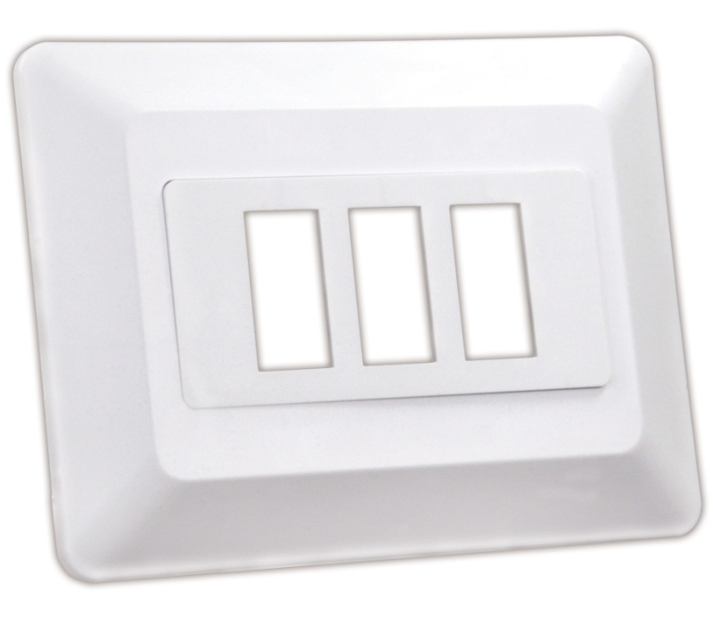 Triple switch base & bezel - White