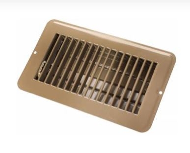 Metal Floor Register  Dampered - 4" X 8" - Brown
