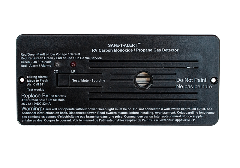 CARBON MONOXIDE/PROPANE ALARM BLACK FLUSH MOUNT