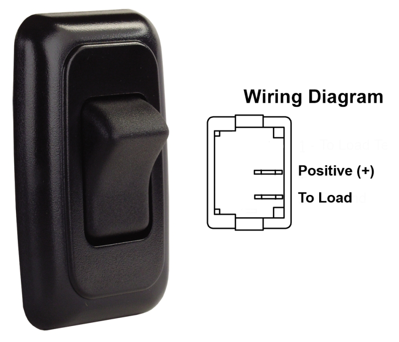 SWITCH ASSEMBLY SINGLE ON/OFF ROCKER SWITCH WITH BEZEL  BLACK