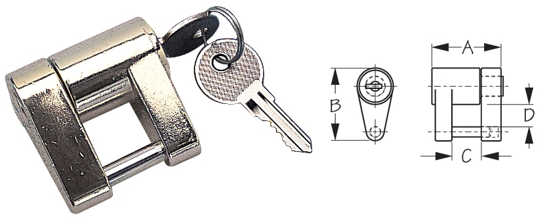 COUPLER LOCK BRASS PLATED ZINC - 1-11/16"
