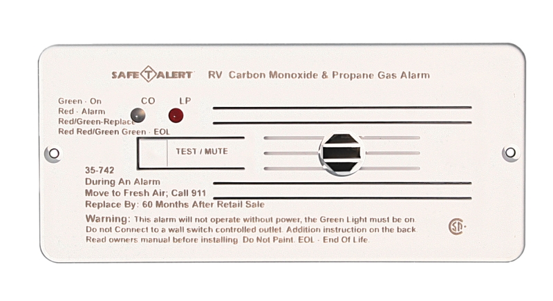 CARBON MONOXIDE/PROPANE ALARM WHITE FLUSH MOUNT