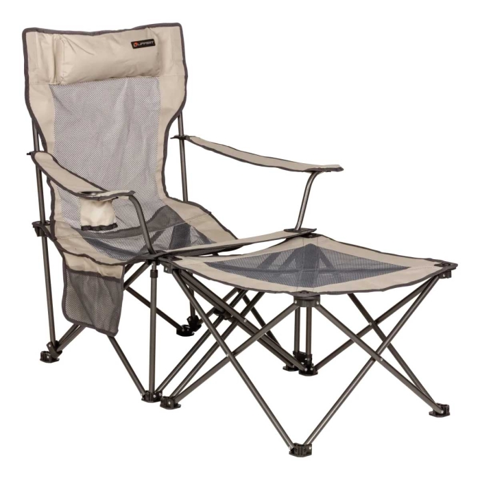 Lippert Sun Soaker Reclining Camping Chair w/ Footrest - Sand