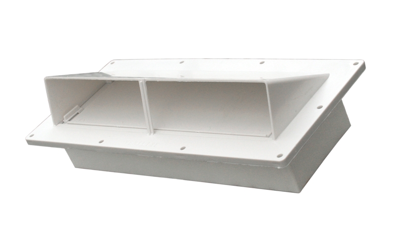 OUTSIDE VENT W/ LOCKABLE DAMPER - white