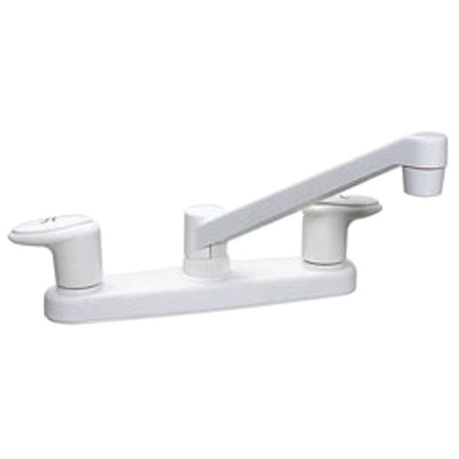 FAUCET - KITCHEN 8" WHITE PLASTIC