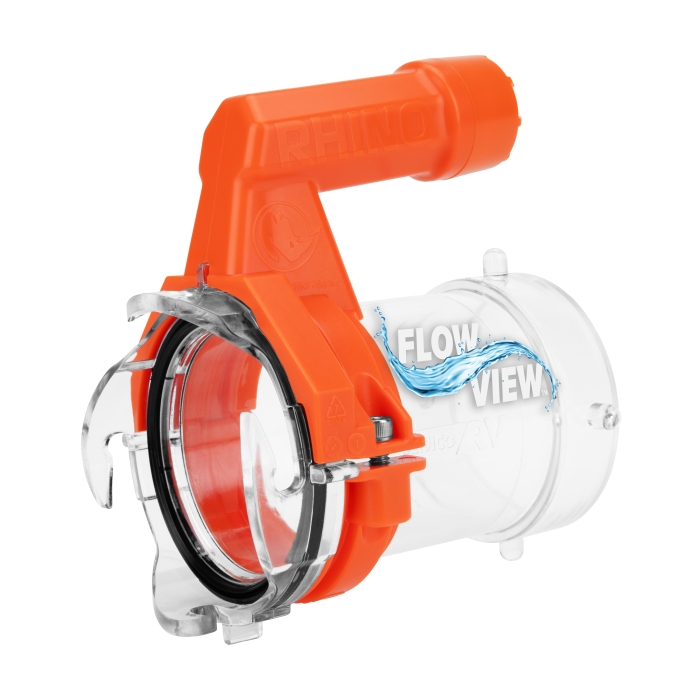 Rhino RV Sewer Hose Extender PRO - 5â€³ Extension Torque-Grip Handle with Built-In LED Flashlight
