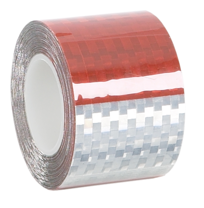 REFLECTOR TAPE 2" X 25' RED/ SILVER