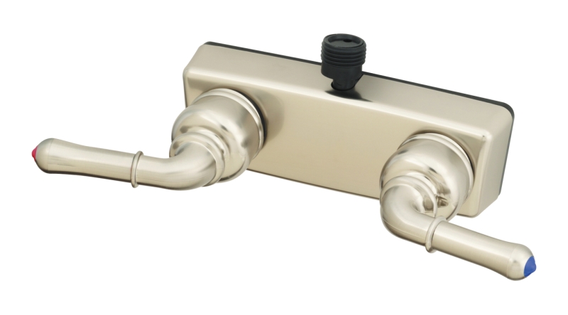 SHOWER VALVE - 4" Non-metallic w/teapot handles and brushed nickel