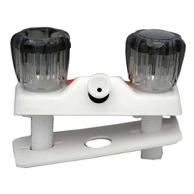 SHOWER VALVE - WHITE W/ SMOKED GRAY HANDLES