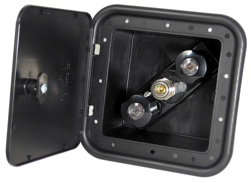 Exterior Shower Spray Port Outlet Box - Black