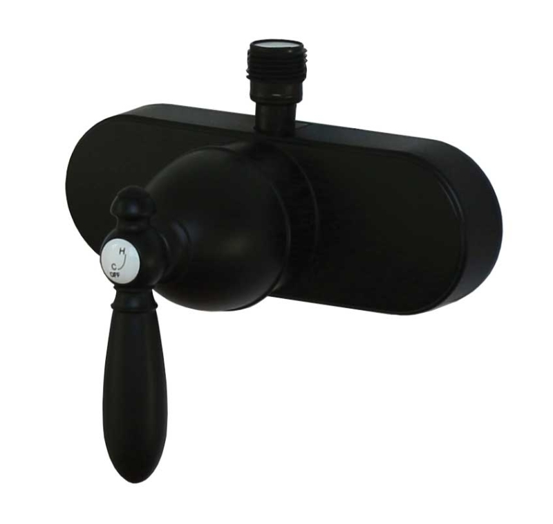 Shower Valve w/ Single Decorative Lever Handle - Black Matte