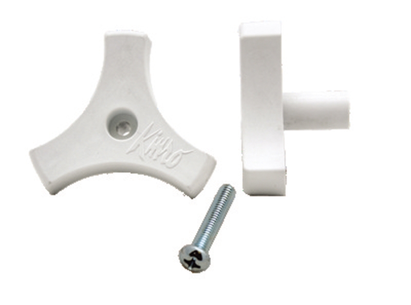 WINDOW KNOB 1" W/ SCREW - WHITE