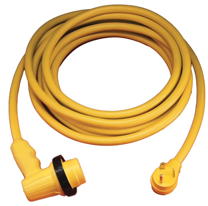 30 Amp Power Supply Cord - Right Angle Locking 30'