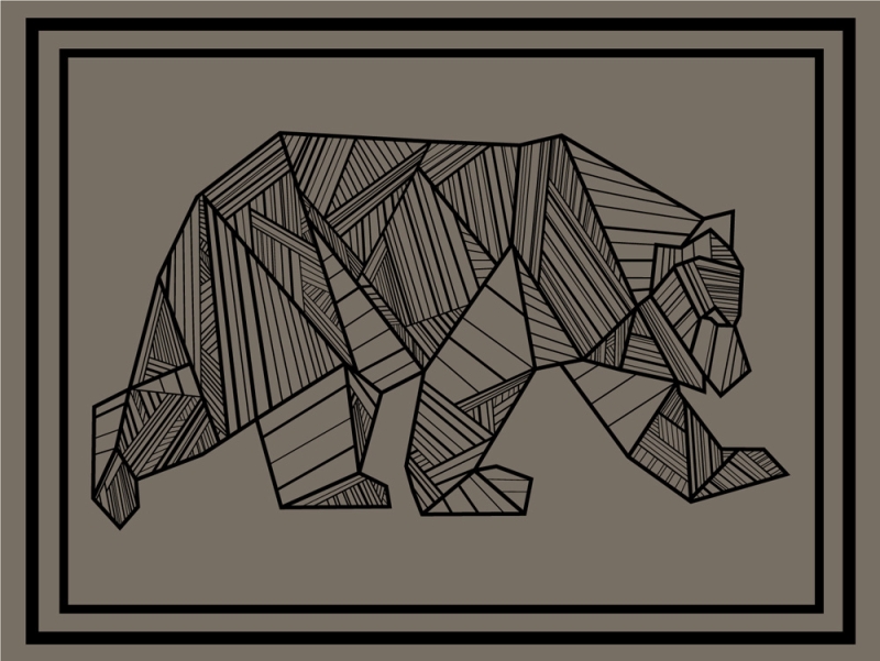 Bear Outdoor Mat 12' x 9' Khaki/Black