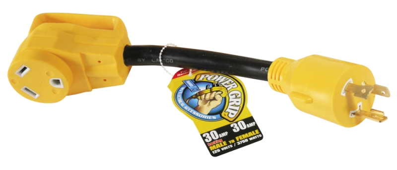 Power Grip Generator Adapter 3 Prong 30 Amp 12" 125V-3750W