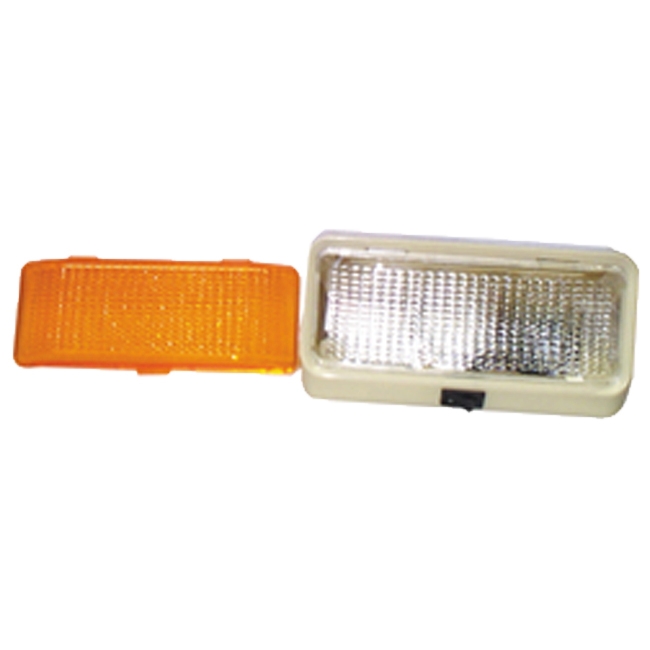 PORCH AND UTILITY LIGHT - Clear - COLONIAL WHITE W/ SWITCH