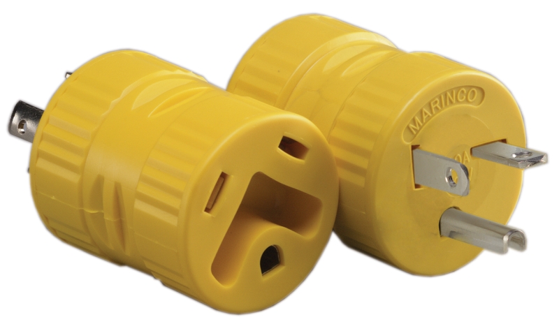 RV Generator Adapter 30 Amp Female - 20 Amp Male Straight Blade