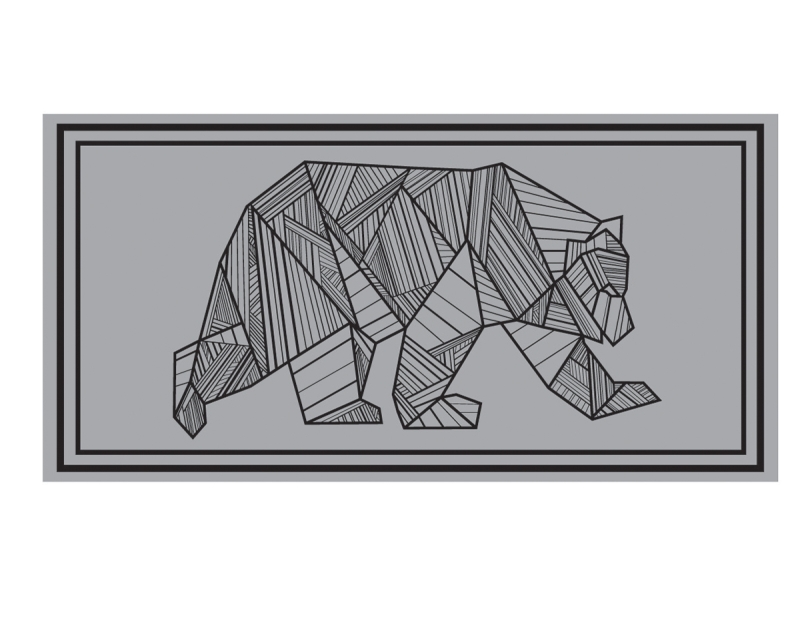 Bear Outdoor Mat 18' x 9' Grey/Black