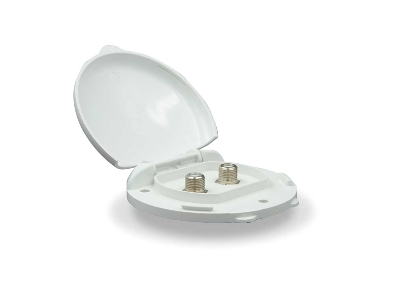 Dual Cable TV Plate - Polar White