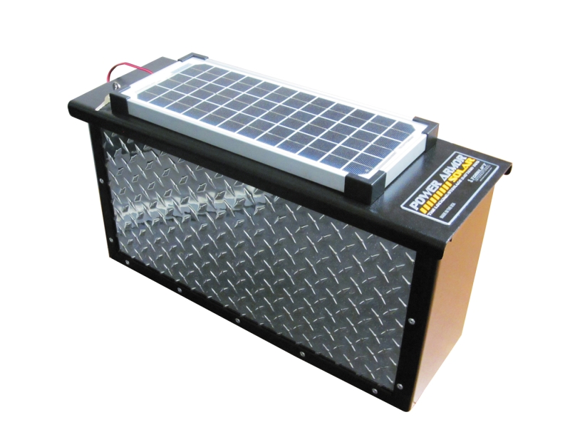 PowerArmor Solar Locking Battey Box for 12 Volt Battery 24" Length - Black