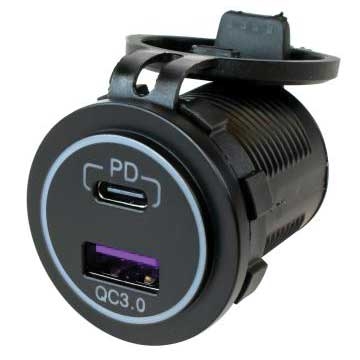 Dual USB C/USB A Socket Type Dual Charger