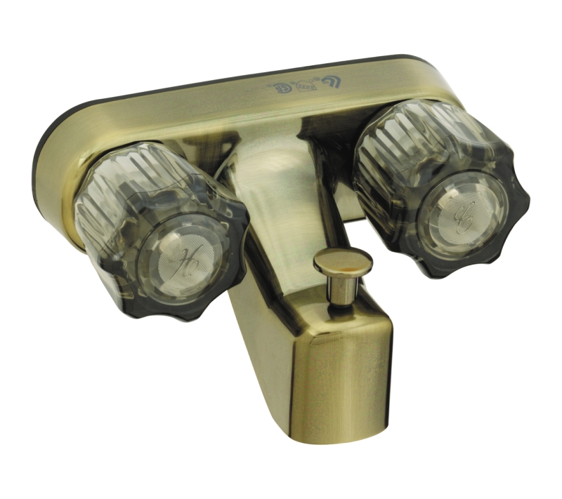 Faucet - Tub/Shower Non-Metallic W/Smoke Handles Antique Brass Finish