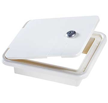 Locking Cable Hatch Rectangular - Polar White