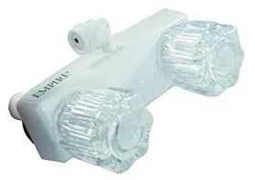 Shower Valve w/ Crystal Jewelite Handles - White