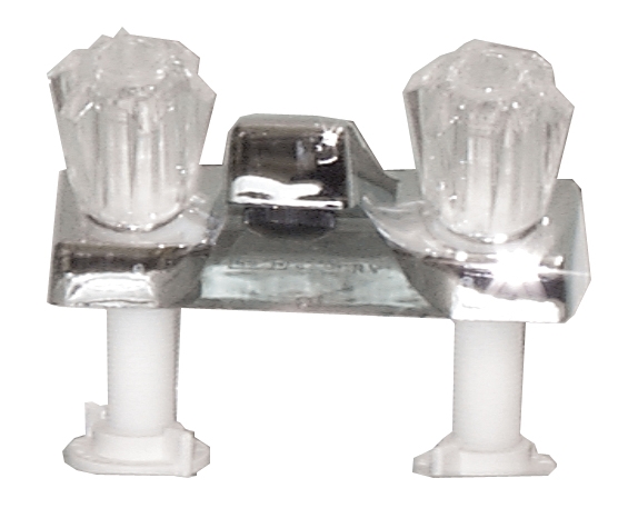 FAUCET - LAVATORY UTOPIA CENTERSET - CHROME  CLEAR HANDLES