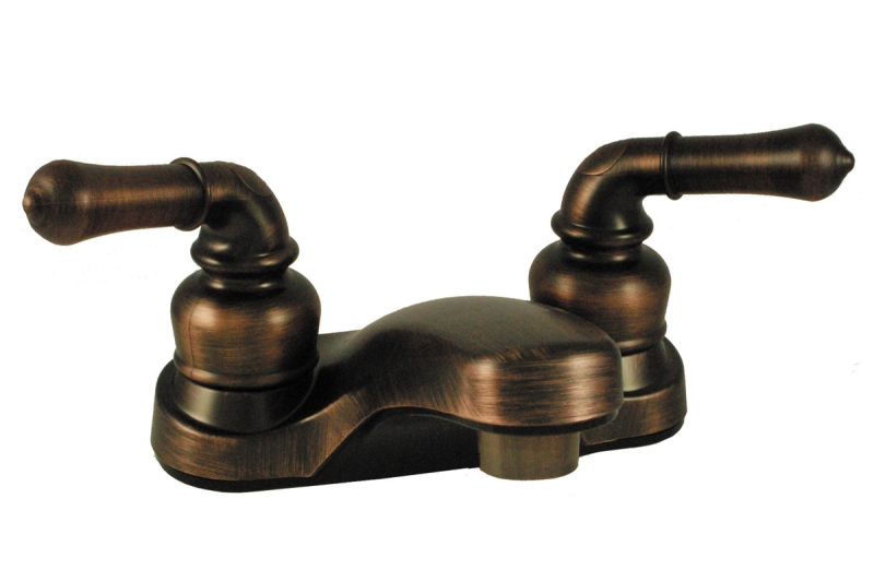 FAUCET - LAVATORY 4" non-metallic w/teapot handles rubbed bronze finish