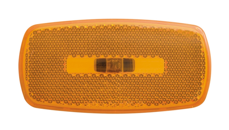 MARKER/CLEARANCE LIGHT AMBER SURFACE MOUNT WITH REFLEX BLACK BASE