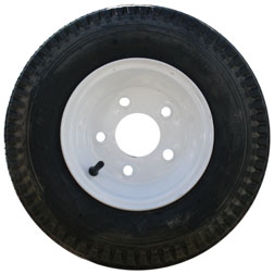 TIRE AND WHEEL Eco Trail BIAS PLY ST4.80 X 8 LRC; WHITE SOLID 5 HOLE