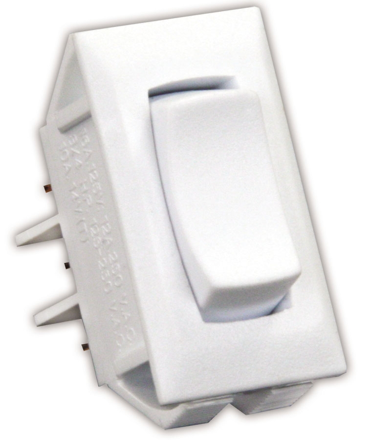 On/off/on switch - White