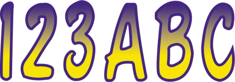LETTER & NUMBER PACKAGE - YELLOW/ PURPLE