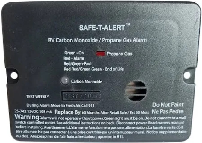 Carbon Monoxide/Propane Alarm  Flush Mount  Black