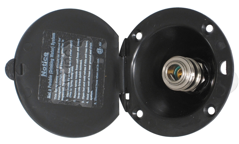 Spray Port 3" Round - Black