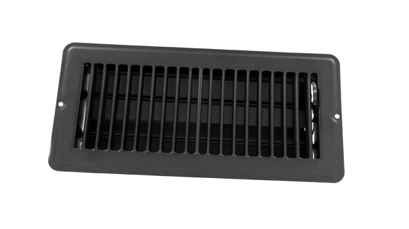 Metal Floor Register  Dampered 4" x 10" Black