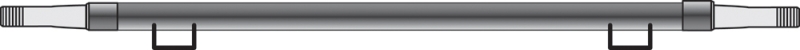 AXLE 3500LB 2 3/8" ROUND 93" APPROX OVERALL POWDER COATED BLACK HUB FACE 88" SPRING CENTER 74"
