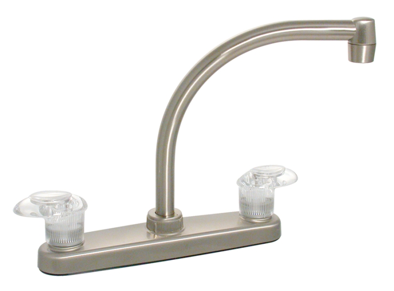 FAUCET - KITCHEN 8" BRUSHED NICKEL HI ARC PLASTIC/COPPER
