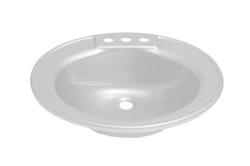 Lavatory Sink - Oval - White - 17" x 20" x 7" - ABS