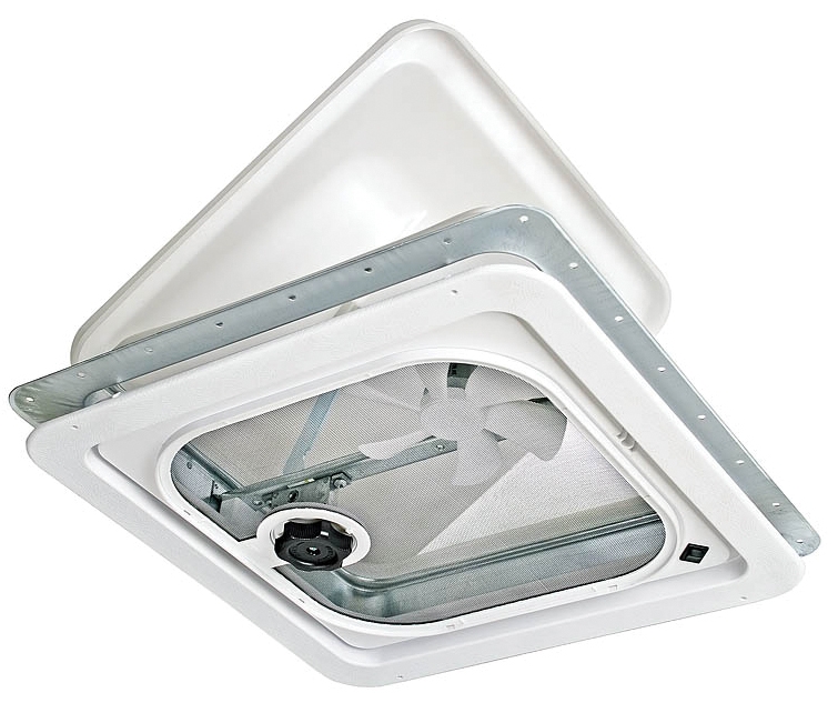 VENT ROOF POWERED VENTLINE 14" X 14" WHITE 12V