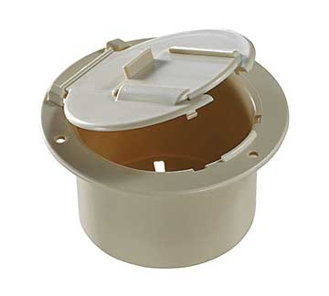 Low Profile Cable Hatch Round - Colonial White