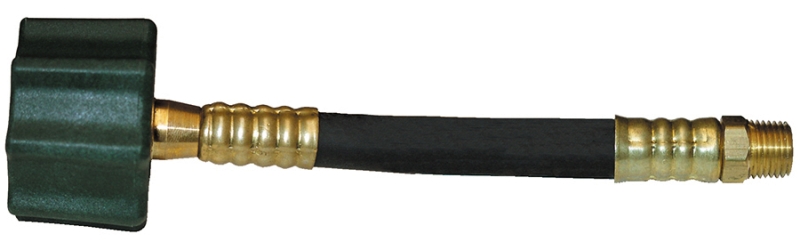 HIGH PRESSURE GAS HOSE 15" 1/4" ID X 1/4" MALE PIPE THREAD - PACKAGED