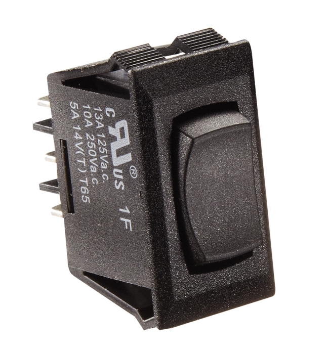 Rocker Switch  Black 10 Amp Mom On/Off Mom On SPDT