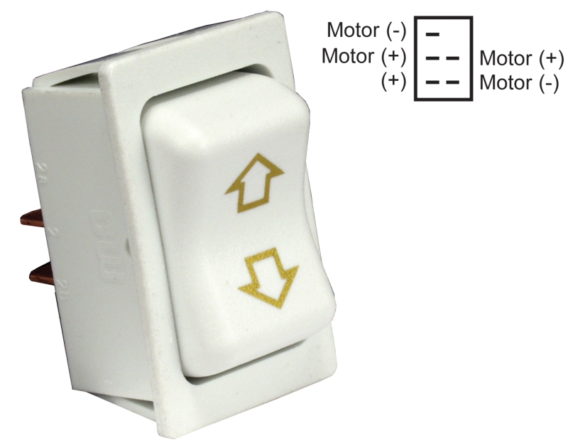 SWITCH MOTOR SLIDE OUT HIGH CURRENT  WHITE