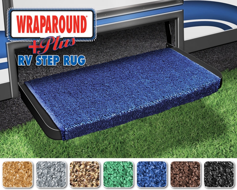 20" WRAPAROUND + PLUS RV STEP RUG - IMPERIAL BLUE