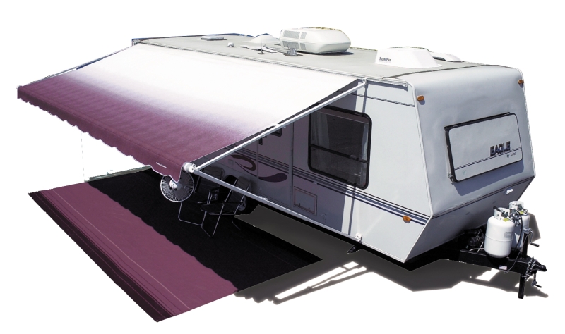 Fiesta Awning 16' Teal Dune Stripe White Weatherguard and Castings