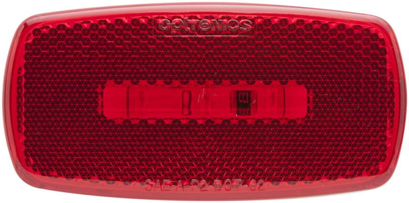 MARKER/CLEARANCE LIGHT RED SURFACE MOUNT WITH REFLEX WHITE BASE 3 DIODES